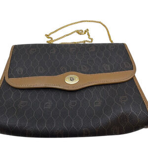 Dior Honeycomb Blue Canvas Leather Shoulder Bag